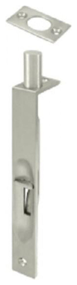 Nuk3y 6" Flush Bolt Square Corner, Satin Nickel
