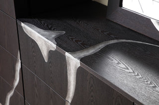 Modrest Aspen Modern Matte Brown Ash and Silver Dresser