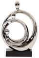 Modern Silver and Black Family Trio Sculpture