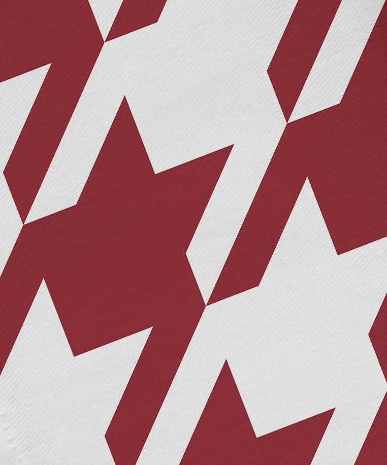 Houndstooth Geometric Print Napkin, Brick, Set of 4