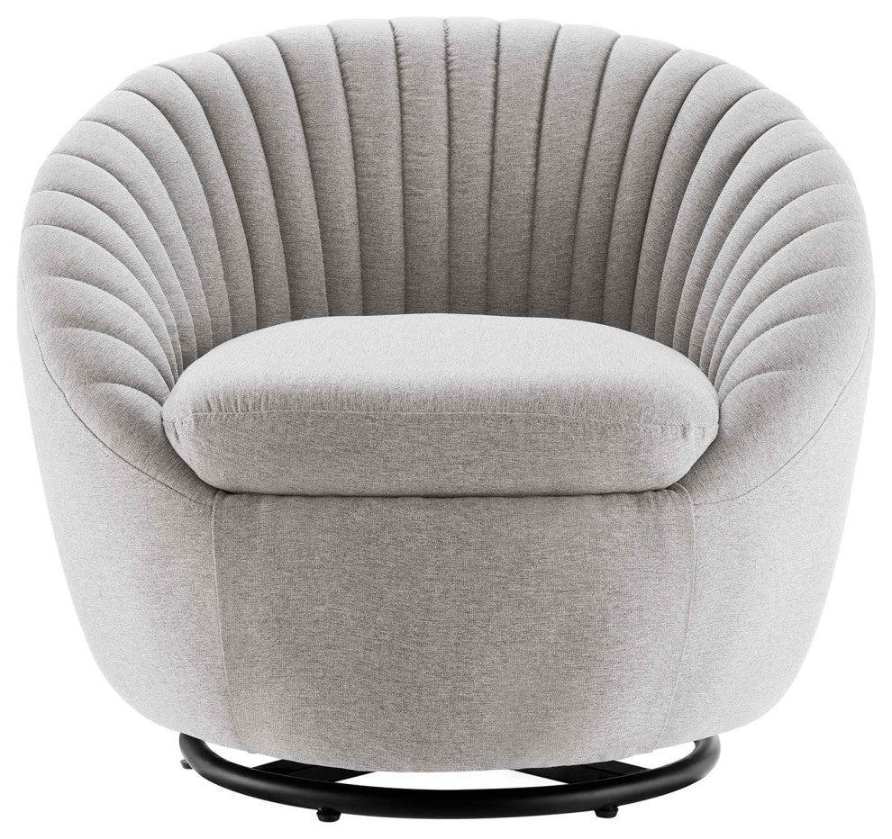 ArmTufted Chair Swivel Accent Tufted Chair, Black Gray, Modern, Lounge