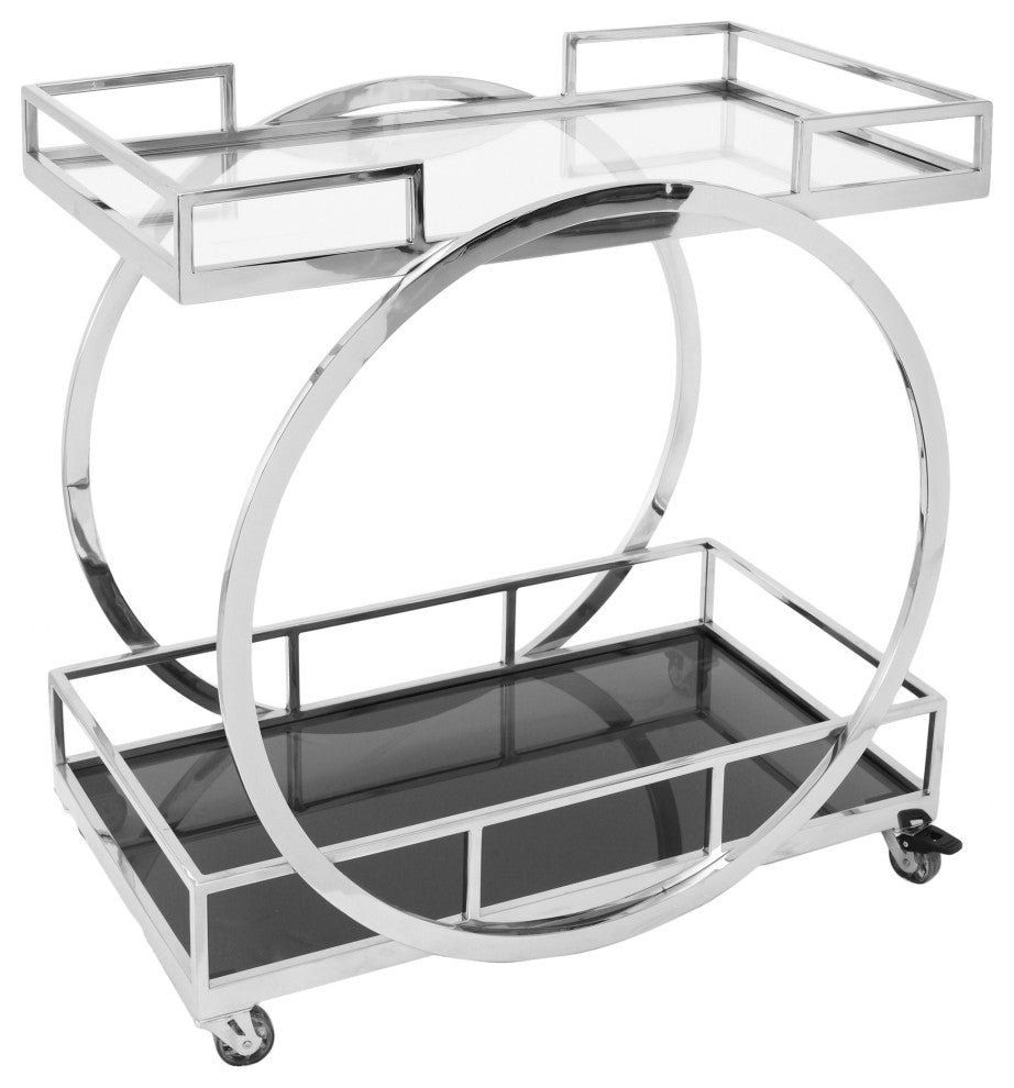 Discontinued Shooter Bar Cart - Silver