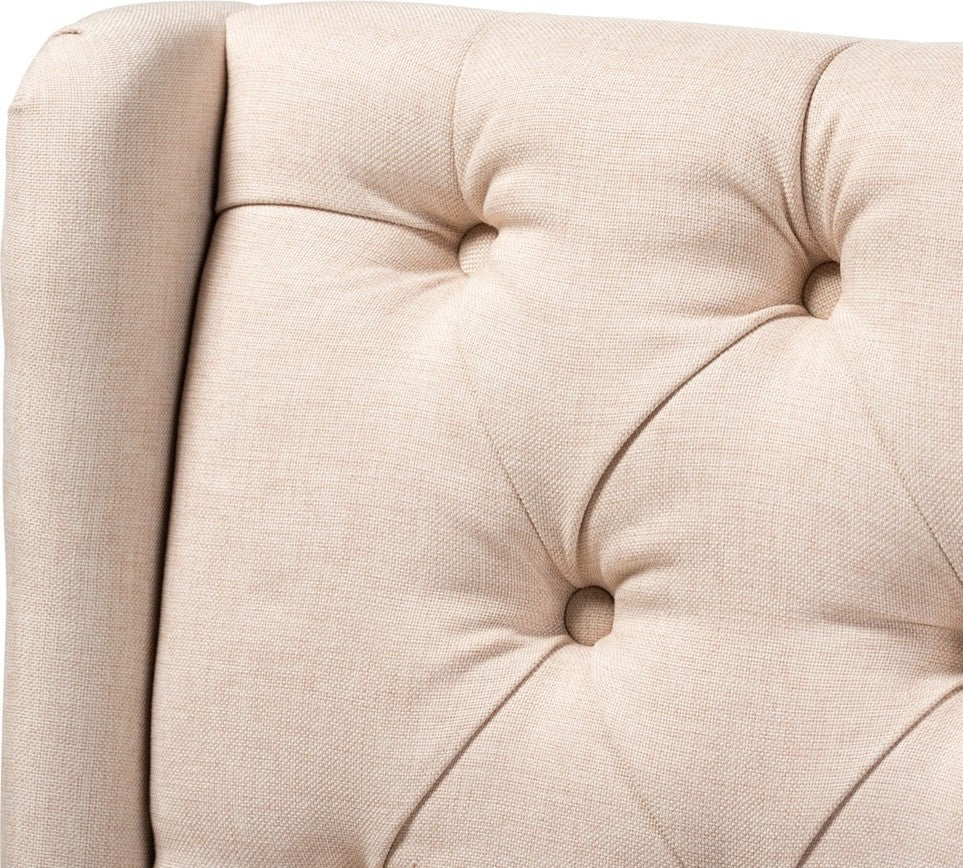 Dorais Transitional Beige Fabric Upholstered Accent Chair