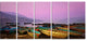 Boats under Twilight Sky in Phewa, Boat Canvas Art Print, 60"x28", 5 Panels