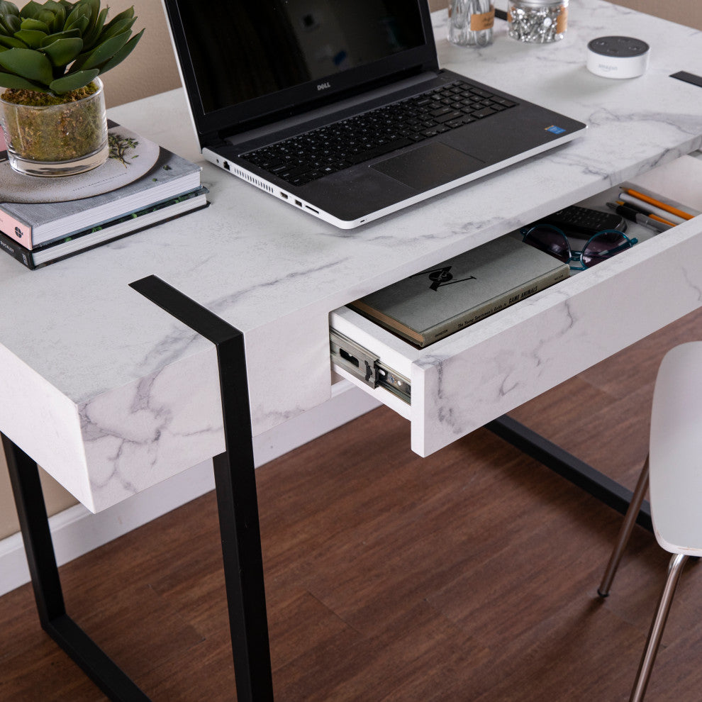 Bianca Modern Faux Marble Desk