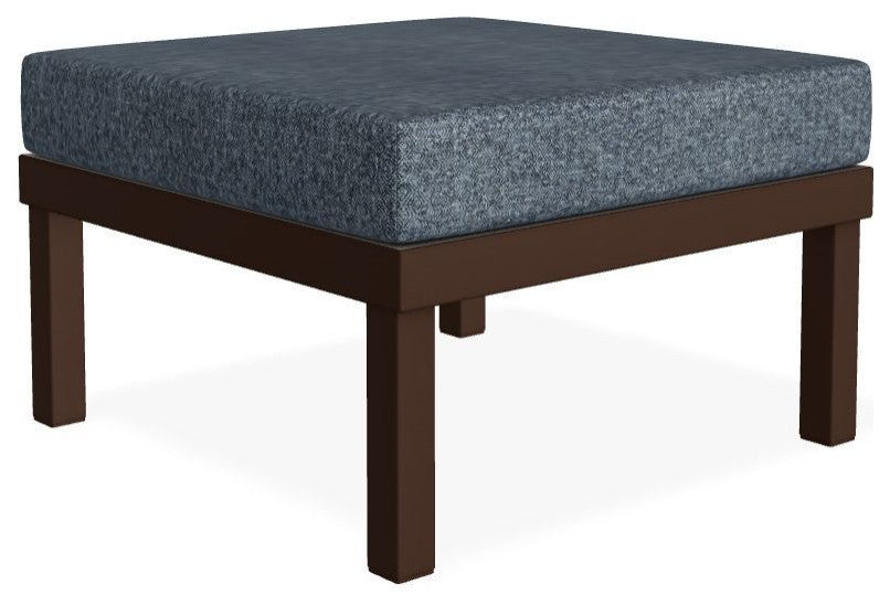 Larssen Cushion Deep Seating Outdoor Ottoman, Restore Indigo/Kona