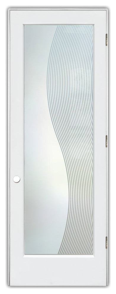 Pantry Door - Divise Stripes - Primed - 24" x 96" - Knob on Left - Pull Open
