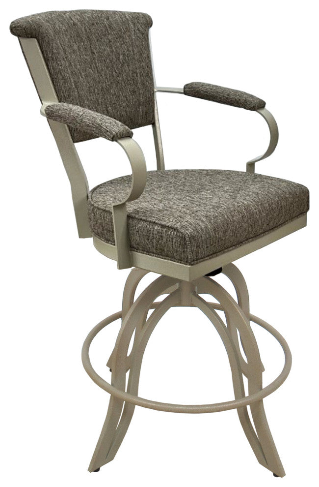 Miami Counter 26" or 30" Metal Bar Stool - A Base, Hemsath Driftwood, Beige, 30"