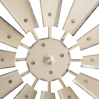 Metal Galvanized Wind Spinner Wall Decor, Beige, 28.5"�l