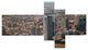 Aerial View of City from Helicopter, Cityscape Canvas Print, 60"x32", 5 panels