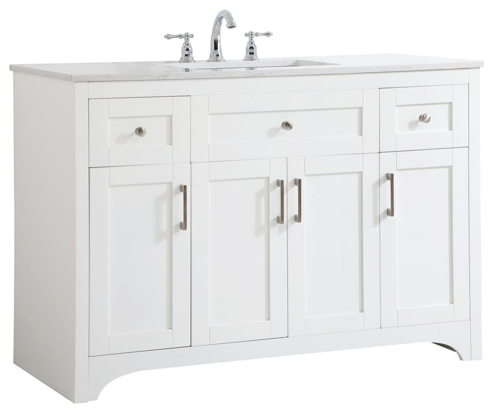 48" Single Bathroom Vanity, White