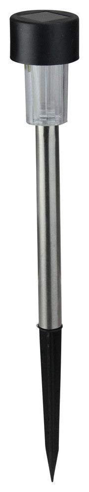10" Black Lamp Post Solar Light With White LED Light and Lawn Stake