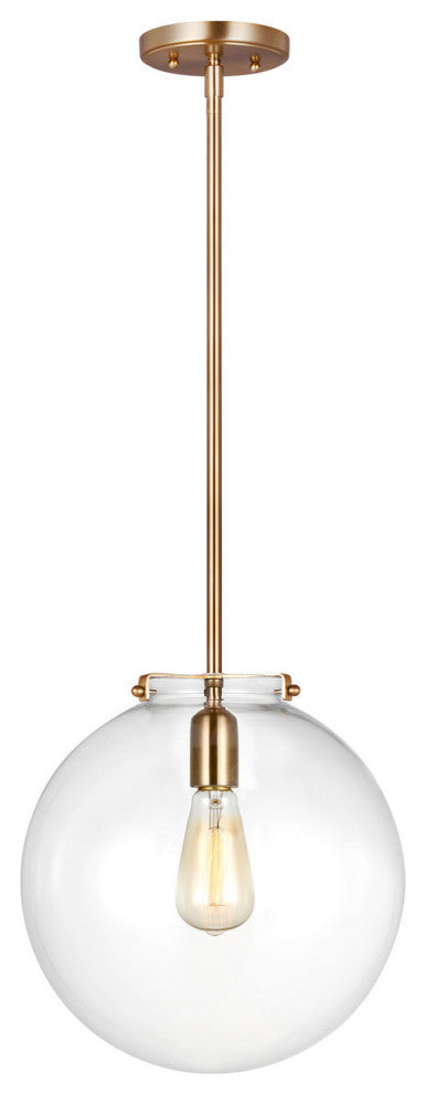 Kate 1-Light Pendant, Satin Brass