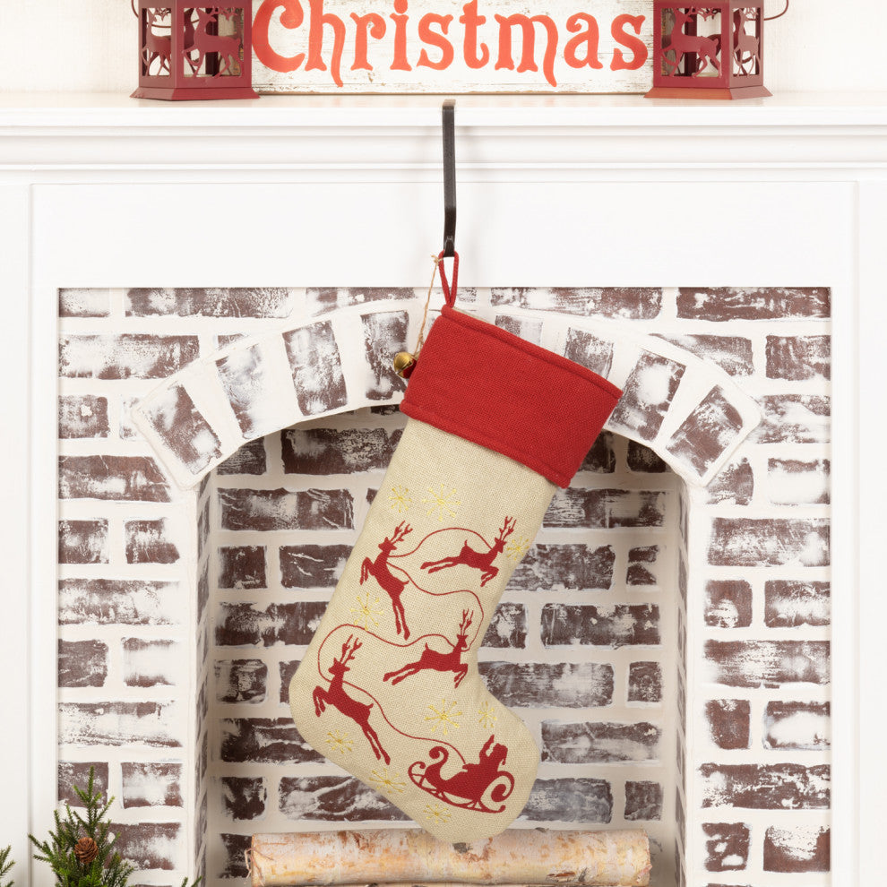 Burlap Santa Stocking, 12x20