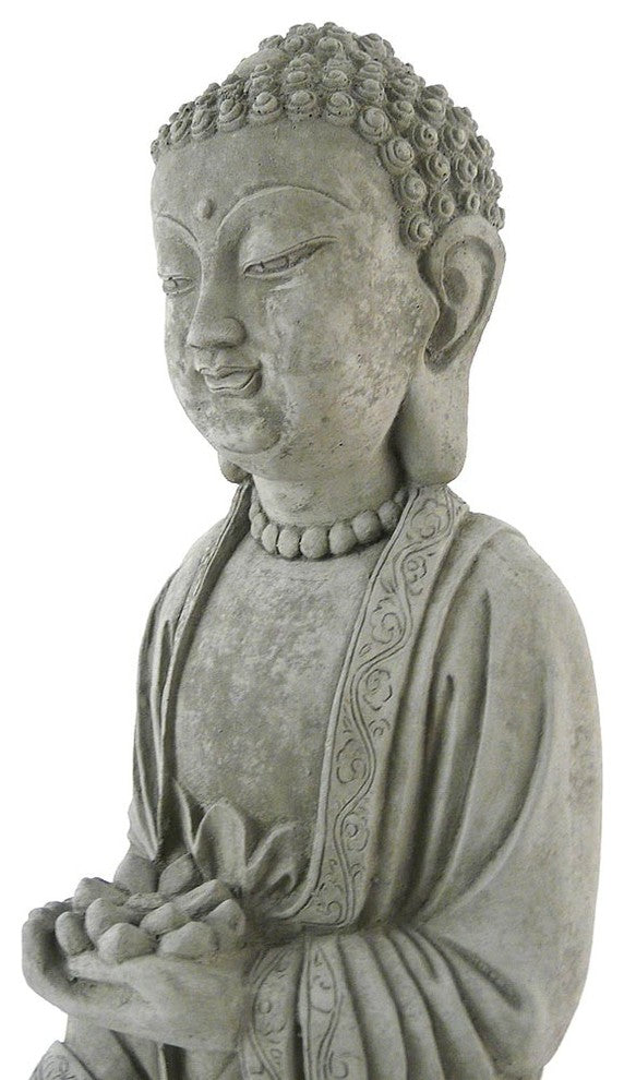 Standing Shakyamuni Buddha Cast Stone Garden Statue