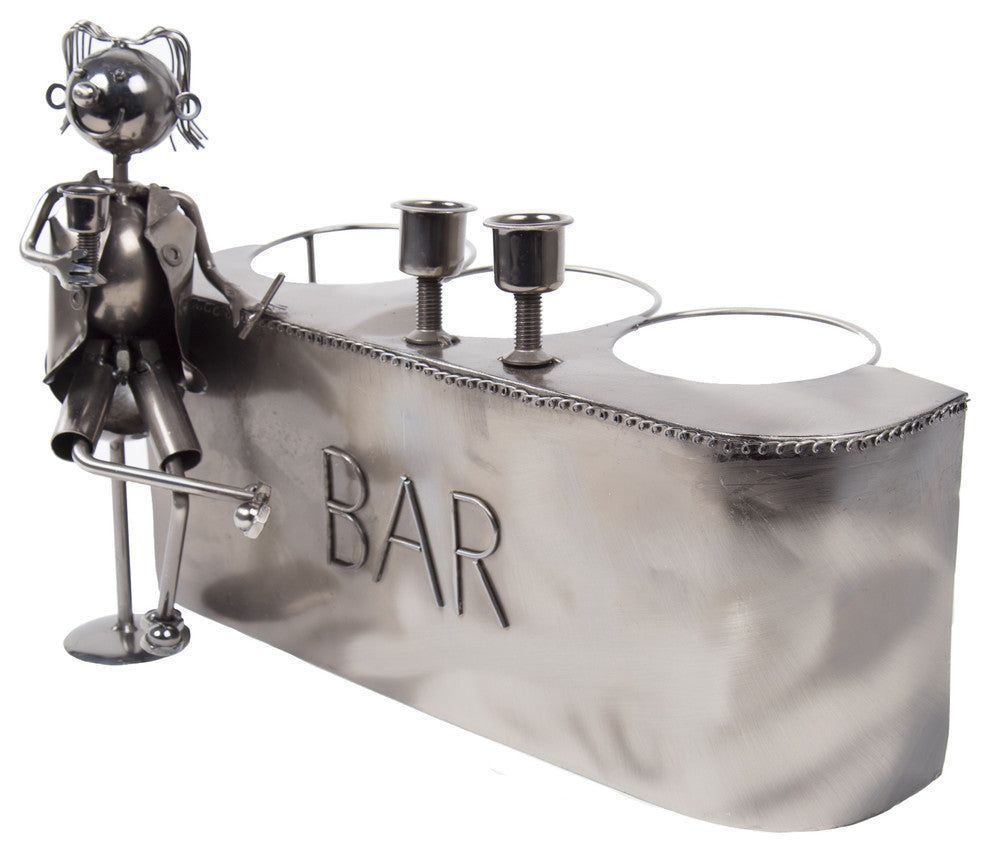 Unique Decorative Bar Iron Wine Presenter, 12"x10", Iron