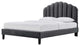 Platform Bed Frame, Queen Size, Charcoal Gray, Velvet, Modern, Guest Suite