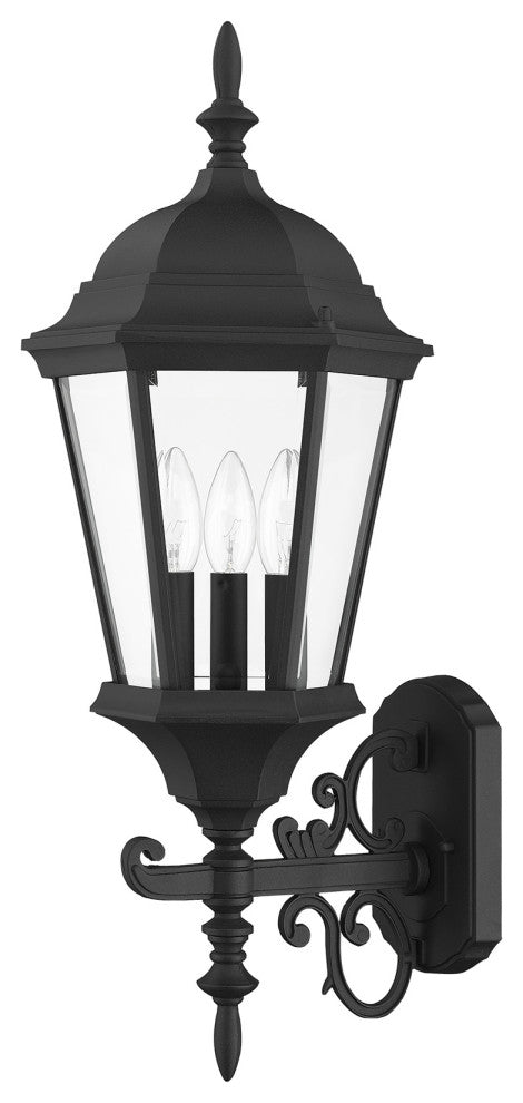 Textured Black Traditional, Historical, Outdoor Wall Lantern
