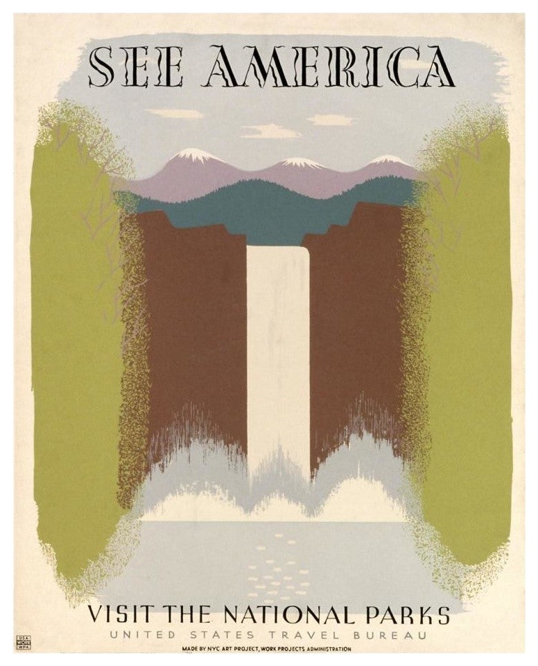 "See America Visit the National Parks, ca. 1936-1940" Paper Art, 22"x26"