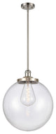 Beacon Pendant, Brushed Satin Nickel, Clear