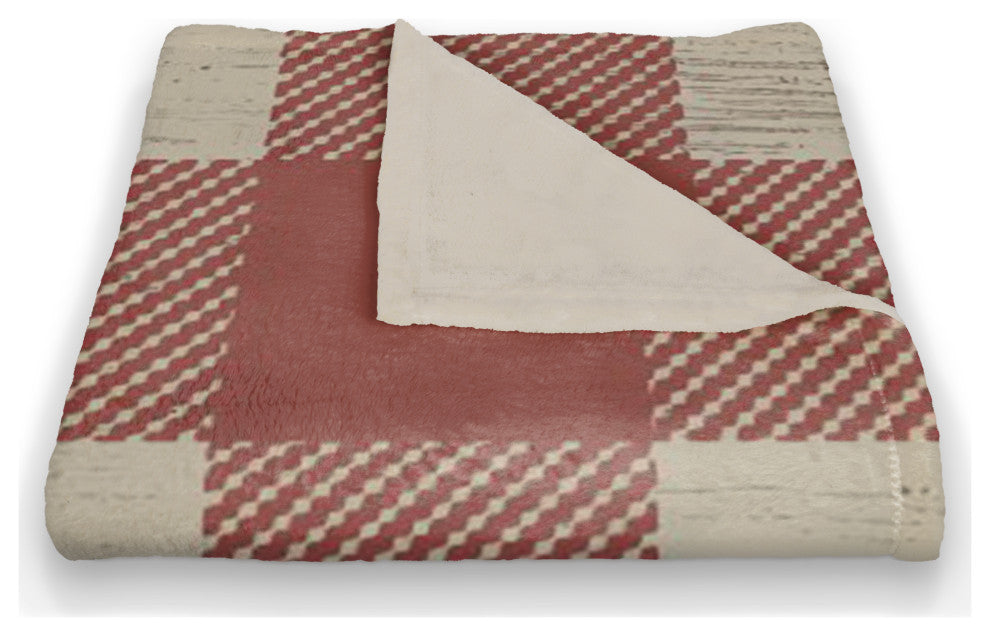 Red Buffalo Check 50x60 Coral Fleece Blanket