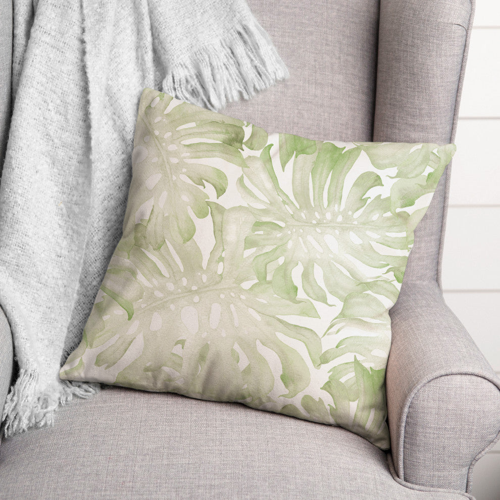 Simple Monstera 18x18 Spun Poly Pillow
