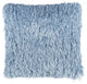 Square Ocean Blue Shag Throw Pillow