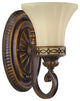 The Edwardian Collection Vanity Strip, Walnut, English Scarvo Glass Shade