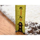 Black Modern Erased Column Design Pure Wool Hand Knotted Oriental Rug 3'x3'