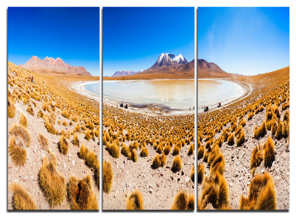 "Lake Bolivia Altipalno Panorama" Metal Wall Art, 3 Panels, 36"x28"