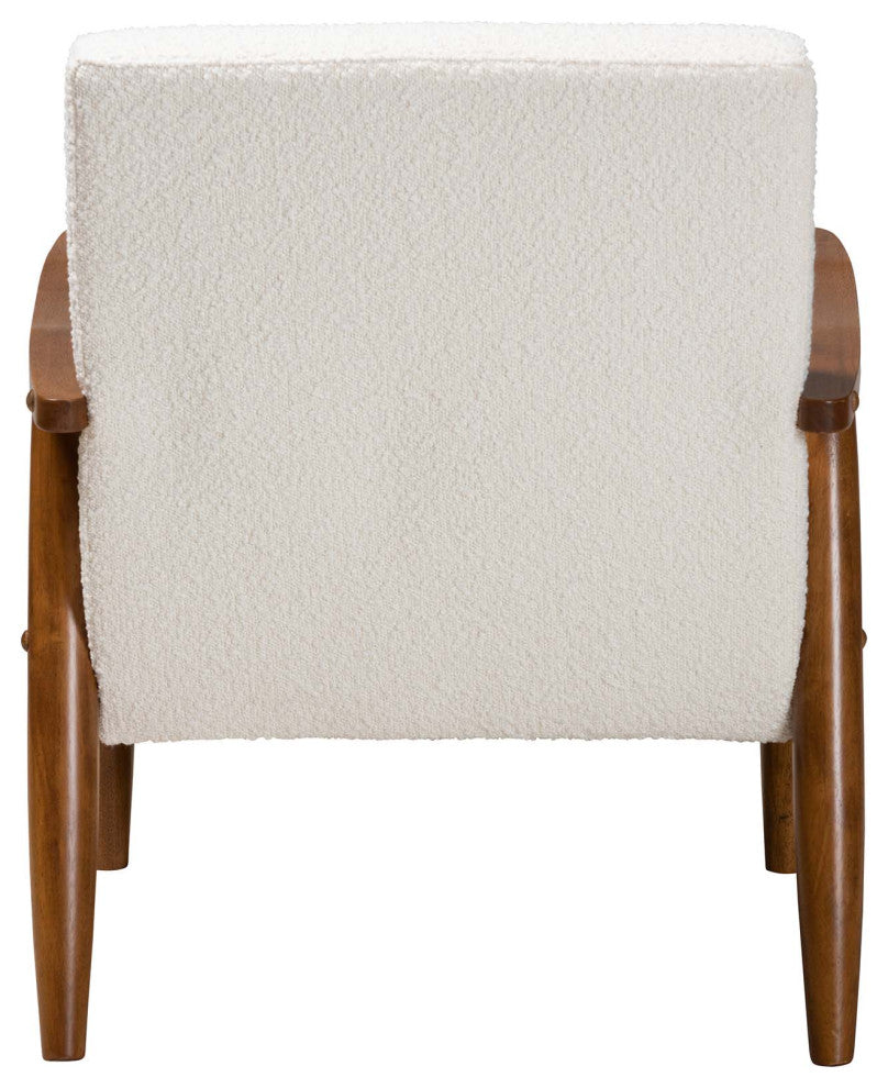 Basel Boucle and Walnut Armchair