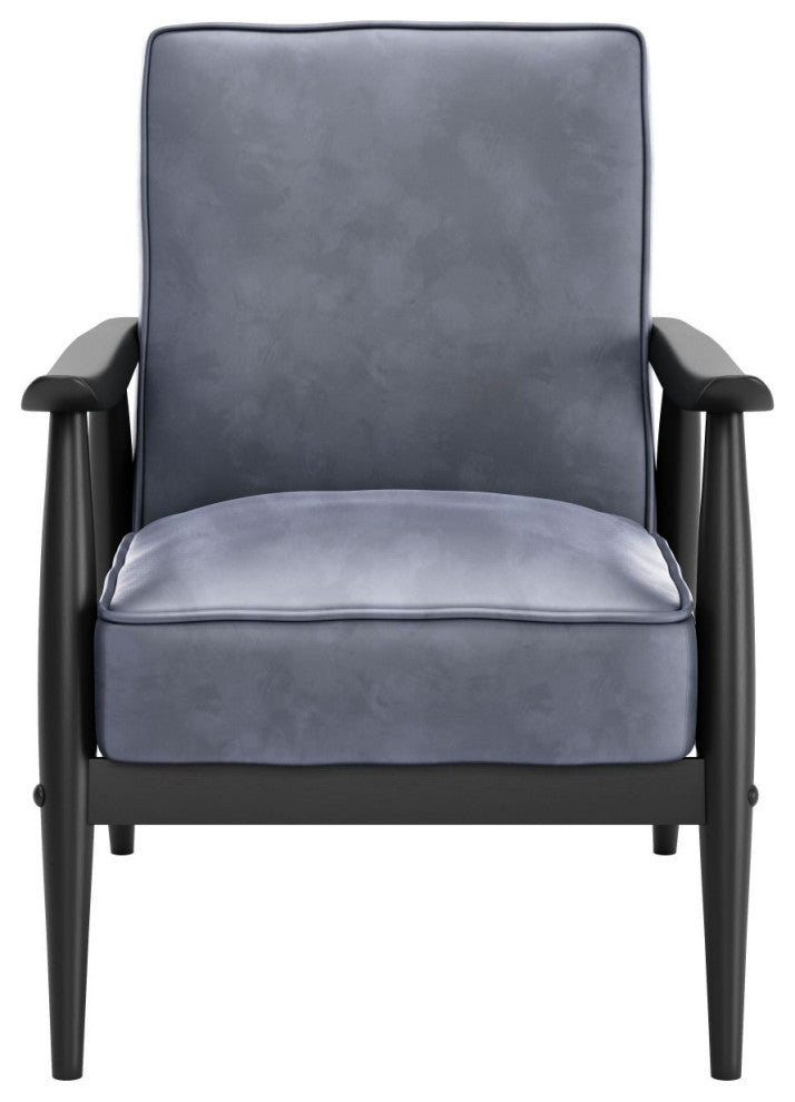 Rocky Velvet Arm Chair Gray