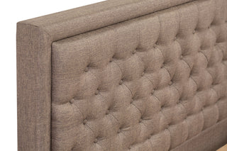 2Pc Bed Set, 1 Full Bed Frame Brown, 1 Night Stand, Wooden Black Legs