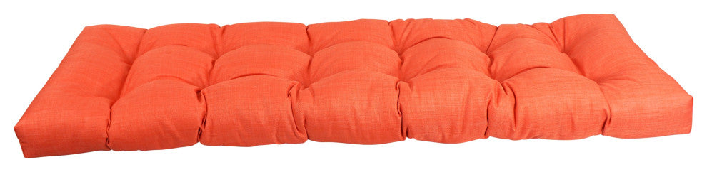55"x19" Tufted Solid Outdoor Spun Polyester Loveseat Cushion Orange