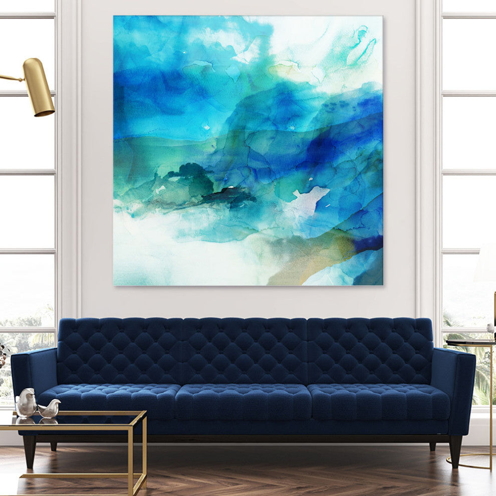 "Ephemeral Blue I" Fine Art Giant Canvas Print, 72"x72"