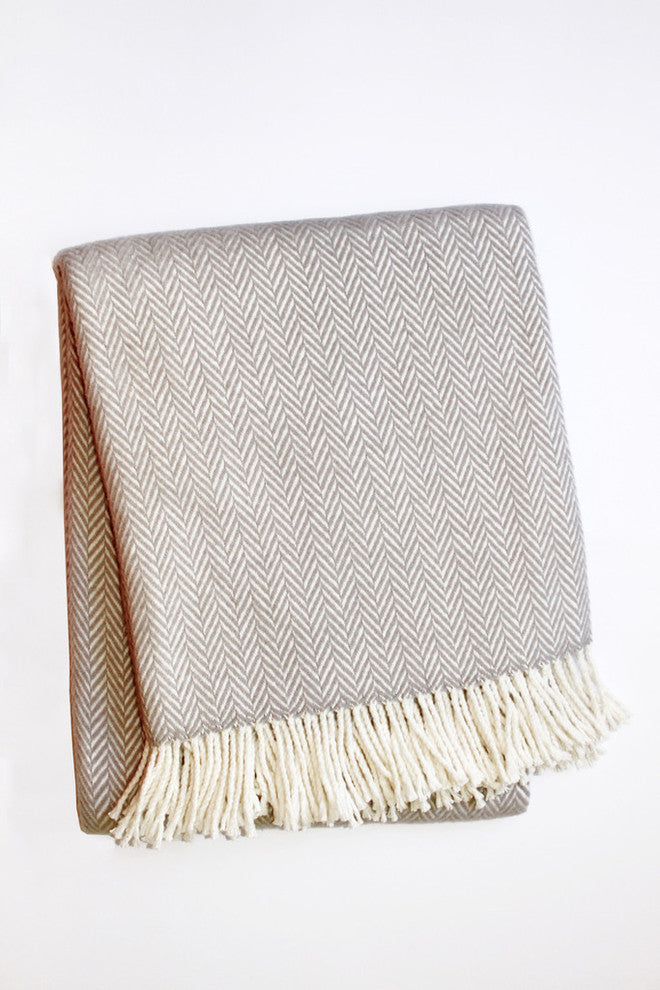 Herringbone Throw, Grey