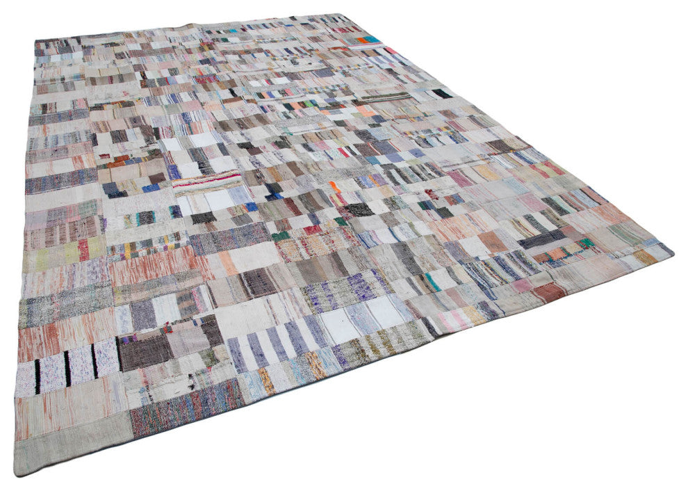 Rug N Carpet - Handmade Oriental 9' 3'' x 13' 0'' Rustic Patchwork Kilim Rug
