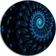 Endless Spiral Snail Blue, Abstract Digital Art Disc Metal Artwork, 23"