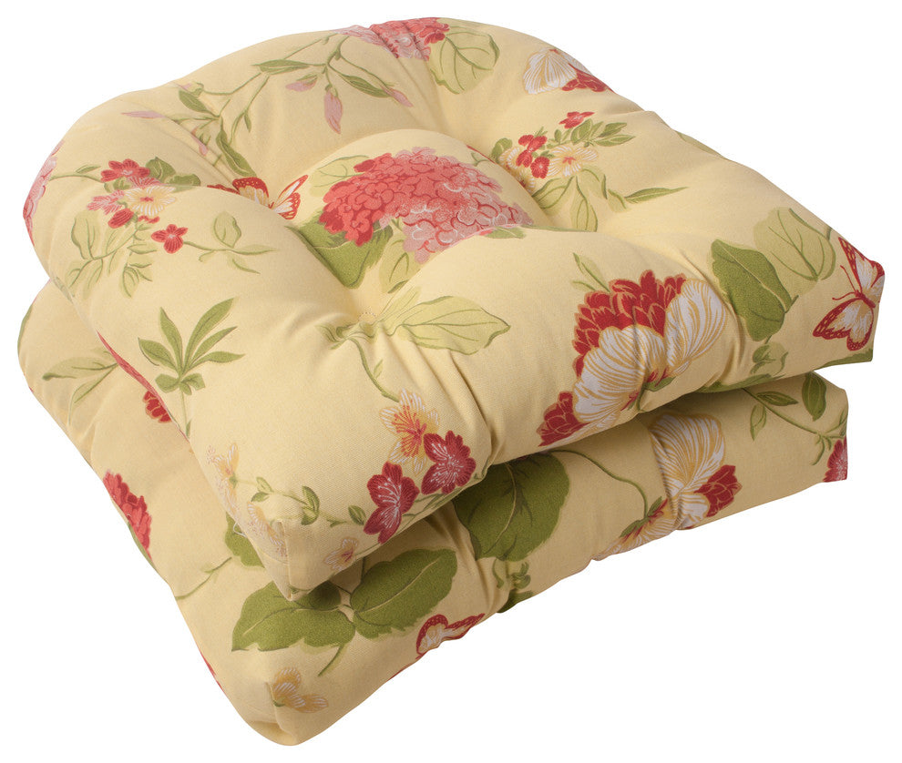 Risa Lemonade Wicker Seat Cushion, Set of 2