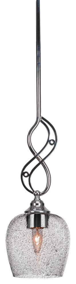 Jazz Mini Pendant In Chrome Finish With 6" Smoke Bubble Glass