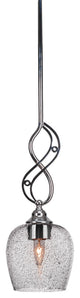 Jazz Mini Pendant In Chrome Finish With 6" Smoke Bubble Glass
