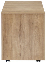 Modern Two Drawer Wood Laminate File Cabinet, Fully Assembled, Light Brown