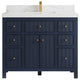 Sonoma 42 Single Sink Reeded Bath Vanity in Hale Navy Blue 2" Calacatta Laza