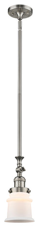 Small Canton 1-Light Mini Pendant, Brushed Satin Nickel, Matte White