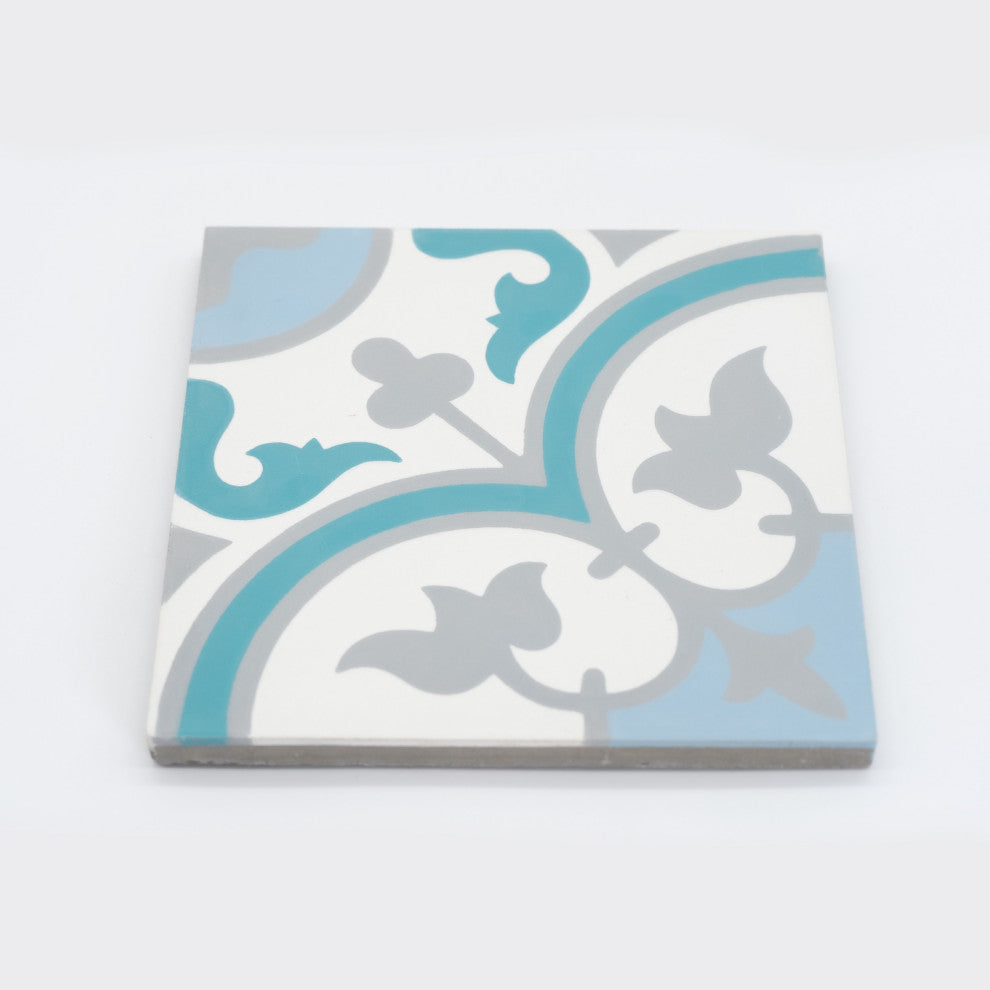 8"x8" Casa Handmade Cement Tile in Multicolor, Set of 12