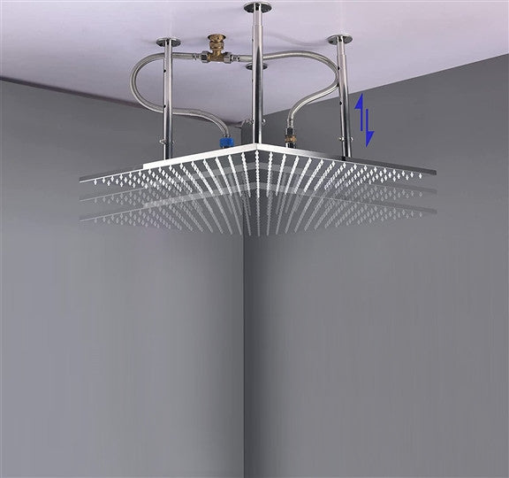 Formia 24" LED Digital Rainfall Shower System and 3 Jetted Body Sprays, Chrome