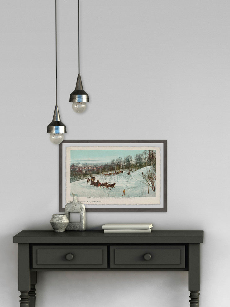 "Mt. Royal Road in Winter" Framed Painting Print, 30"x20"