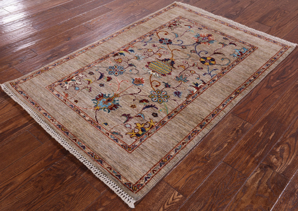 Persian Tabriz Handmade Wool Rug 3' 3" X 4' 11" Q7460