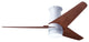 Velo Flush DC Fan, Gloss White Finish, 48" Mahogany Blades, No Light