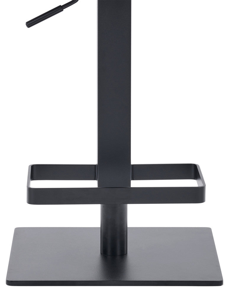 Laurel Faux Leather Swivel Barstool, Gray/Matte Black